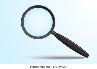 Magnifying glass icon. Vector image of a magnifier for search. Illustration of a realistic search tool. Stock template.