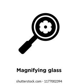 Magnifying glass icon vector isolated on white background, logo concept of Magnifying glass sign on transparent background, filled black symbol
