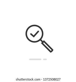 Magnifying glass icon vector, line outline art magnifier symbol isolated pictogram
