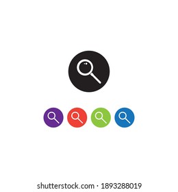 Icono de cristal de aumento ilustración de diseño de logotipo vectorial,fondo.