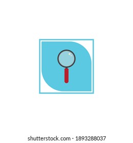 Magnifying glass icon vector logo design illustration,background.
