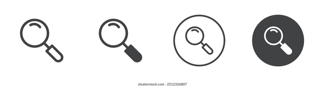 Magnifying glass icon Vector logo outline