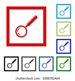 Magnifying glass icon, vector magnifier or loupe sign.