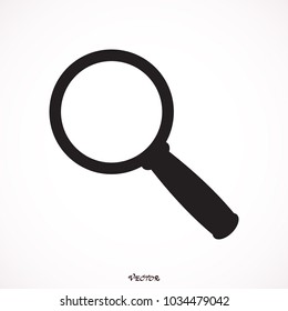 Magnifying glass icon, vector magnifier or loupe sign. Flat style.