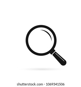 Magnifying glass icon, vector magnifier or loupe sign. Flat isolated illustration.