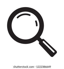 Magnifying glass icon, vector magnifier or loupe sign.