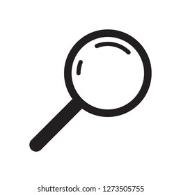 Magnifying glass icon, vector magnifier or loupe sign.