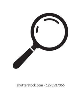 Magnifying glass icon, vector magnifier or loupe sign.