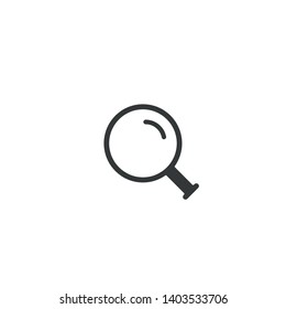 Magnifying glass icon, vector magnifier or loupe sign. Search concept.