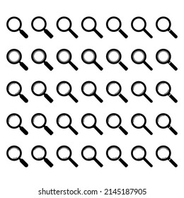 Magnifying glass icon, vector magnifier or loupe sign. Search icon.