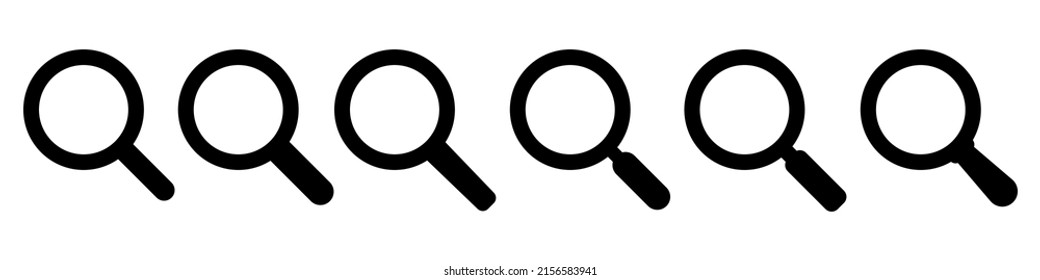 Magnifying glass icon, vector magnifier or loupe sign. Search icon.