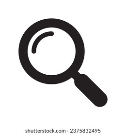 Magnifying glass icon, vector magnifier or loupe sign. Search icon. 