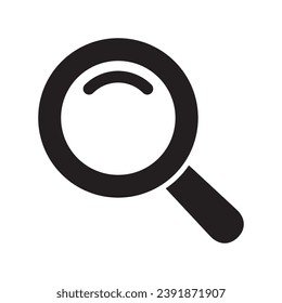 Magnifying glass icon, vector magnifier or loupe sign. Search icon.