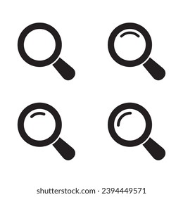 Gläserne Ikone, Vektorvergrößerung oder Schleifenschild. Web-Suchsymbol.