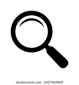 Magnifying glass icon, vector magnifier or loupe sign. Web search icon.