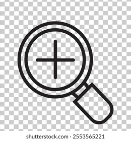 Magnifying glass icon, vector magnifying glass or magnifier sign. Cool web search icon. vector