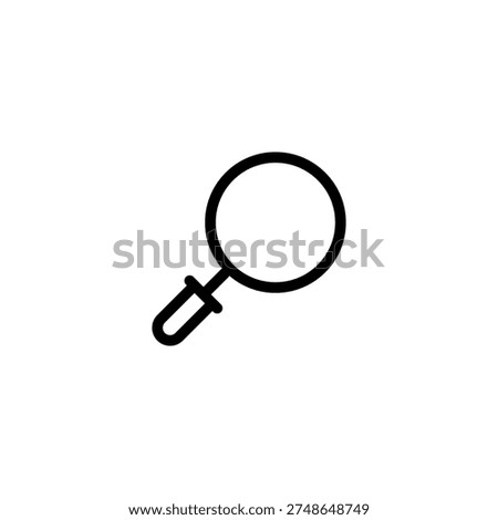 Magnifying glass icon, vector magnifier or loupe sign.