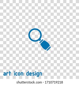 Vector de icono de vidrio de aumento en fondo aislado