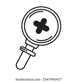 Magnifying glass icon vector on white background