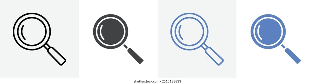 magnifying glass icon vector set use for web ui or app