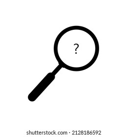 Magnifying glass icon vector. Simple black outline illustration. Glass tool magnifier on white background.