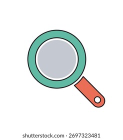 Ícone de lupa visualizando conceitos de pesquisa, localização, investigação e zoom em um fundo branco