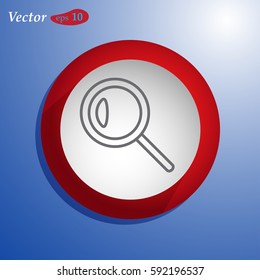 magnifying glass icon. Web design style.