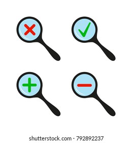 Magnifying glass. Icon for web and mobile application. Vector illustration on a white background. Flat design style.