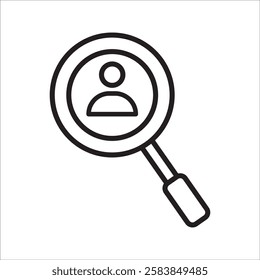 magnifying glass icon with white background vector icon
