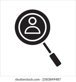 magnifying glass icon with white background vector icon