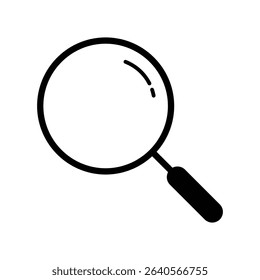 magnifying glass icon. White background.