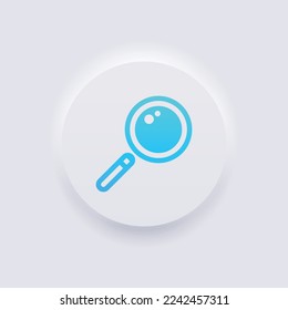 Magnifying Glass icon, White Neumorphism soft UI Design for Web design, Application UI and more, Button, Vector.