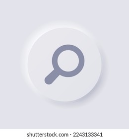 Magnifying Glass icon, White Neumorphism soft UI Design for Web design, Application UI and more, Button, Vector.