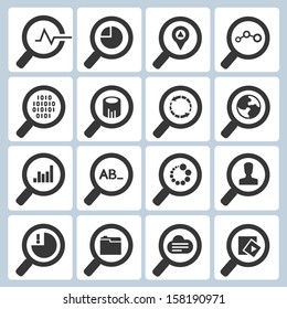 magnifying glass icons set