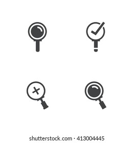 magnifying glass icons set