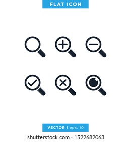 Magnifying Glass Icons Set Vector Design Template