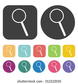 Magnifying Glass icons set. Vector Illustration eps10.  