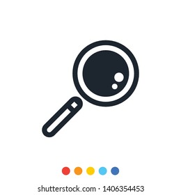 Magnifying glass icon,Search icon,Inspection icon.