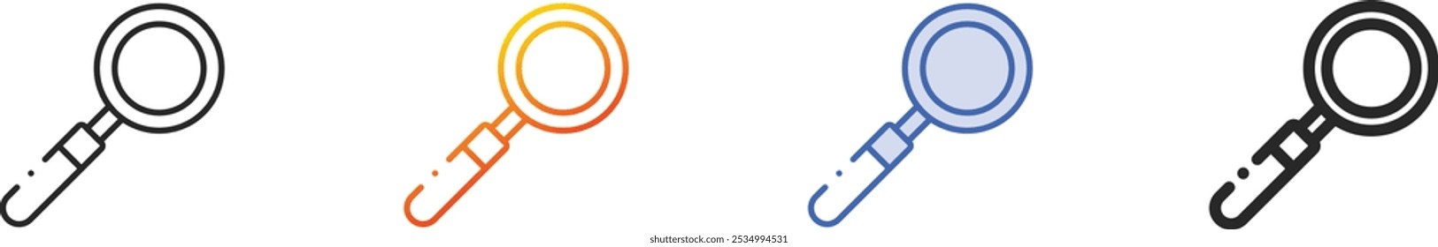magnifying glass icon.Thin Linear, Gradient, Blue Stroke and bold Style Design Isolated On White Background