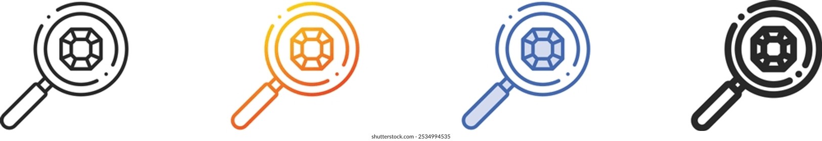 magnifying glass icon.Thin Linear, Gradient, Blue Stroke and bold Style Design Isolated On White Background