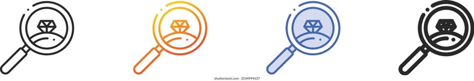 magnifying glass icon.Thin Linear, Gradient, Blue Stroke and bold Style Design Isolated On White Background