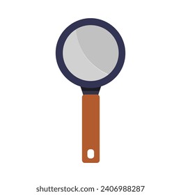 Magnifying glass illustrated on white background