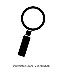 Magnifying glass illustrated on white background