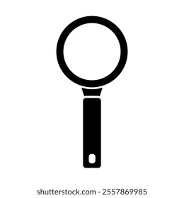 Magnifying glass illustrated on white background