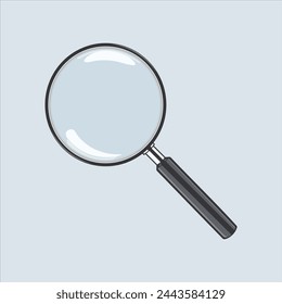 Magnifying glass illustration with black border