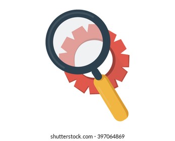 Magnifying Glass Illustration - Flat Icon