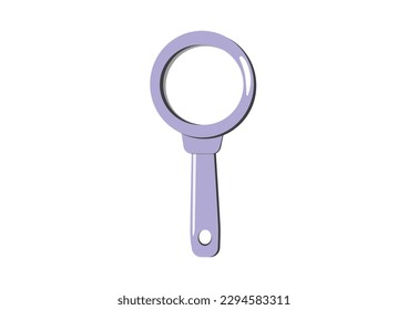 Magnifying glass illustration with light reflection. Isolated on white background. Flat Style.