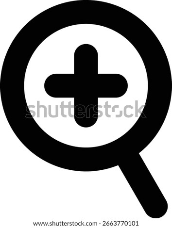 a magnifying glass indicating an enlarge function