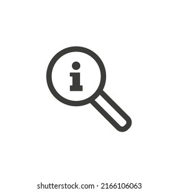 Magnifying glass with info desk symbol or instructions concept.