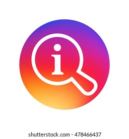 Magnifying glass and information icon